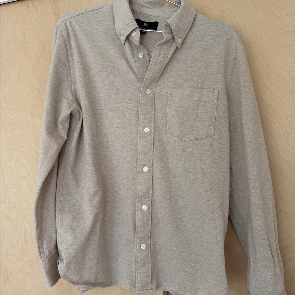 Banana Republic Men's Button-Down Shirt in Light Taupe